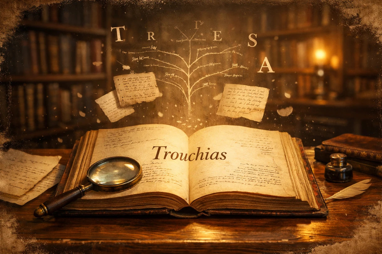 Livre ancien ouvert brillant, lettres flottantes dans une bibliothèque chaleureuse et mystérieuse.