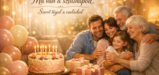 Famille réunie autour d’un gâteau d’anniversaire, ambiance chaleureuse et festive dans un salon lumineux.